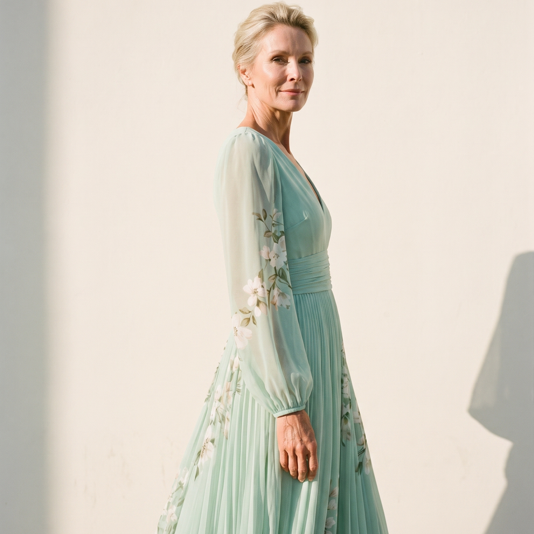 Mathilda™ - Floral Chiffon Midi Dress