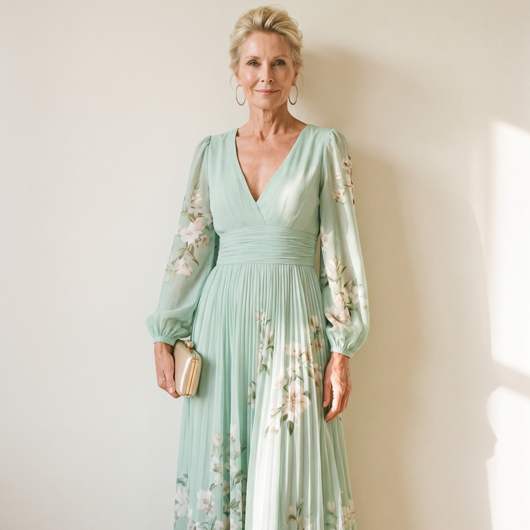 Mathilda™ - Floral Chiffon Midi Dress