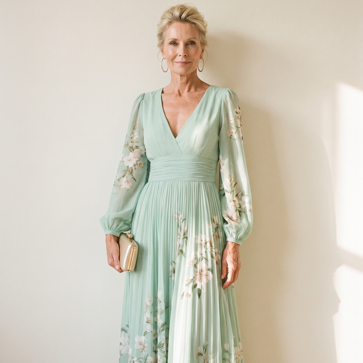 Mathilda™ - Floral Chiffon Midi Dress
