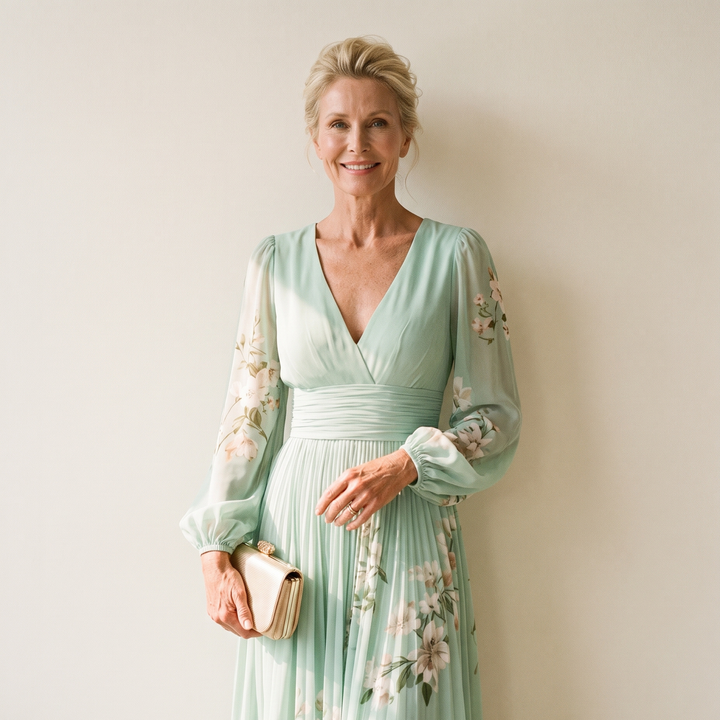 Mathilda™ - Floral Chiffon Midi Dress