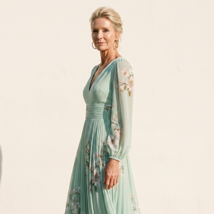 Mathilda™ - Floral Chiffon Midi Dress