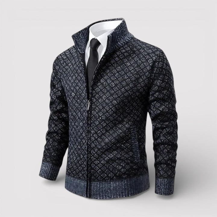 STIG All-Over Print Zip Knit Cardigan