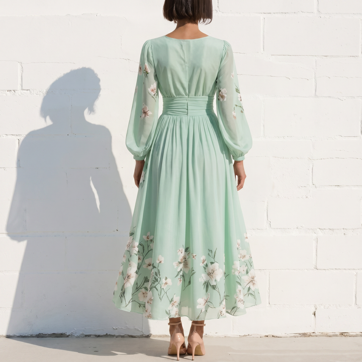 Mathilda - Floral Chiffon Midi Dress