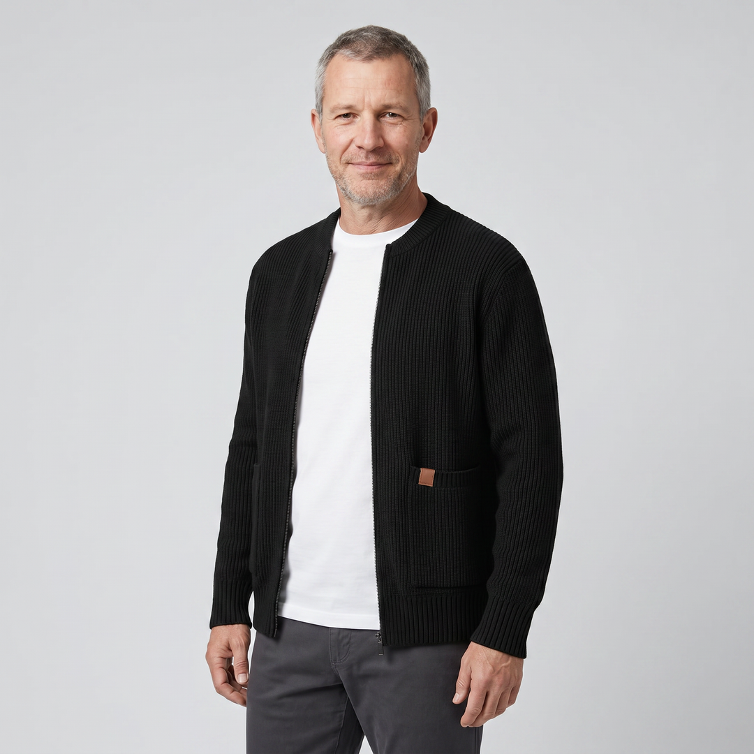 OSCAR Lightweight Ribbed Zip Cardigan