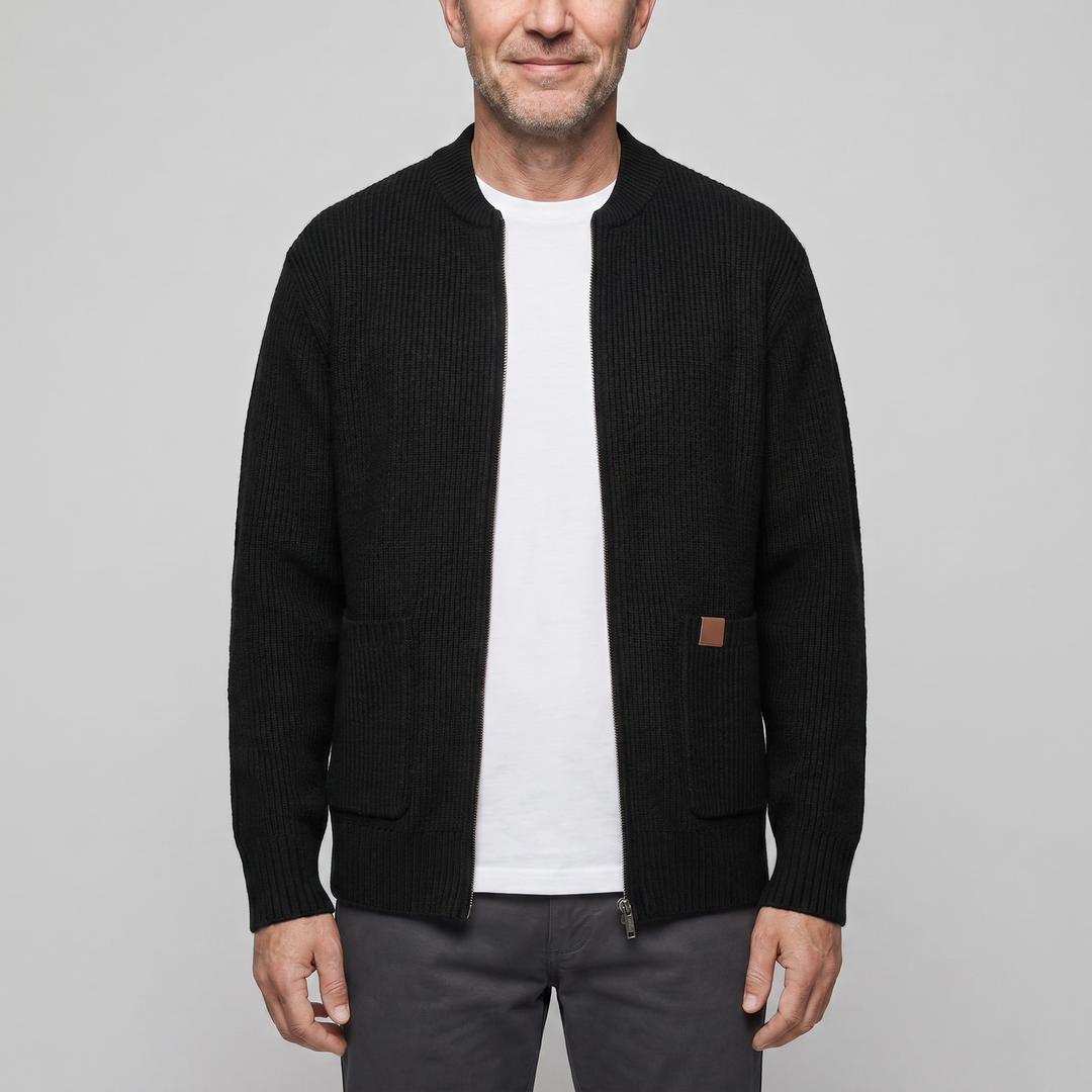 OSCAR Lightweight Ribbed Zip Cardigan