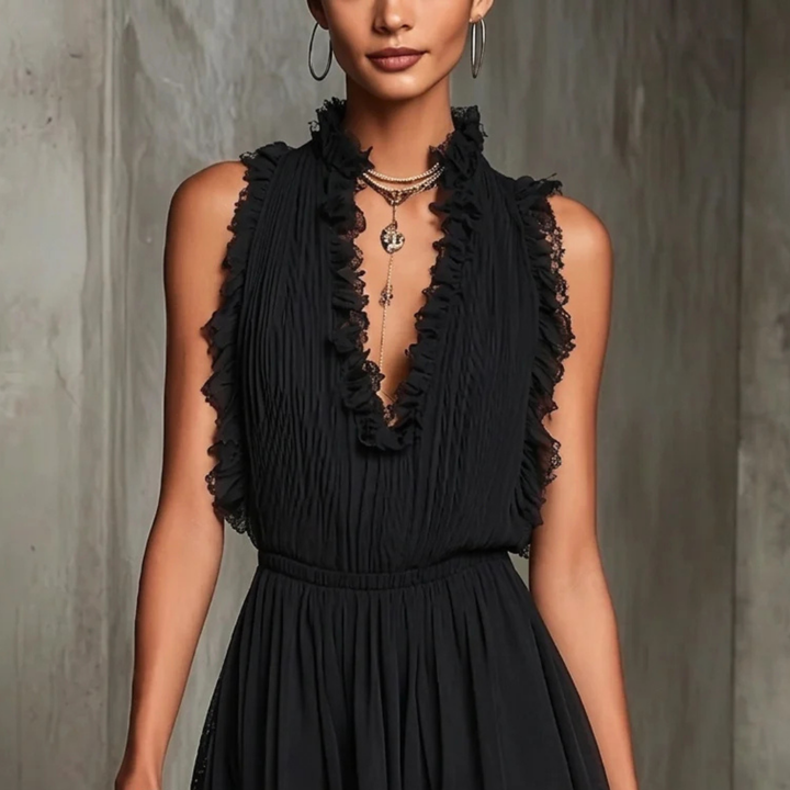 ROSIE | Jumpsuit with Pleated Ruffle