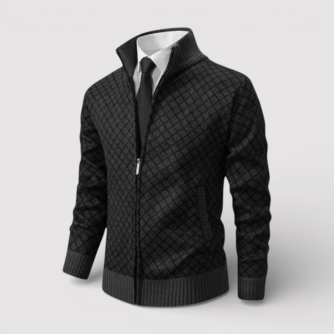 STIG All-Over Print Zip Knit Cardigan