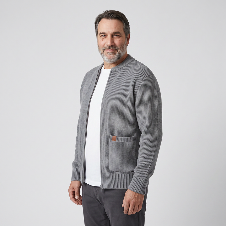 OSCAR Lightweight Ribbed Zip Cardigan