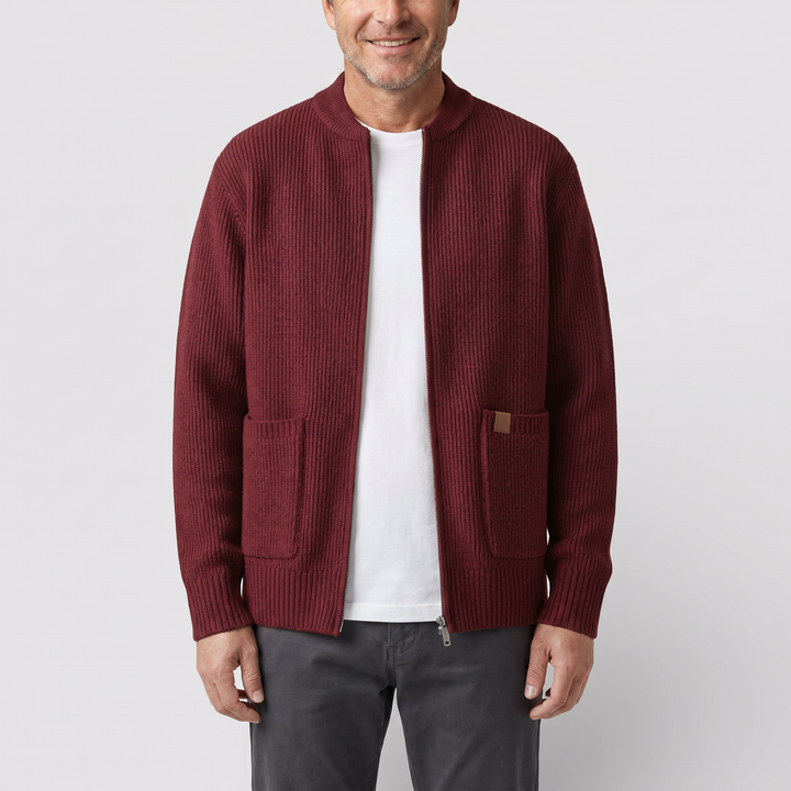 OSCAR Lightweight Ribbed Zip Cardigan