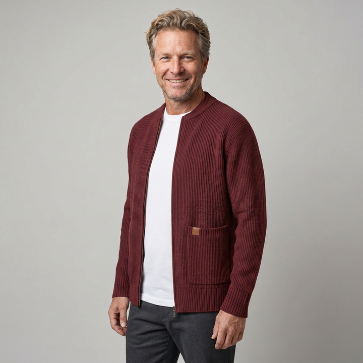 OSCAR Lightweight Ribbed Zip Cardigan