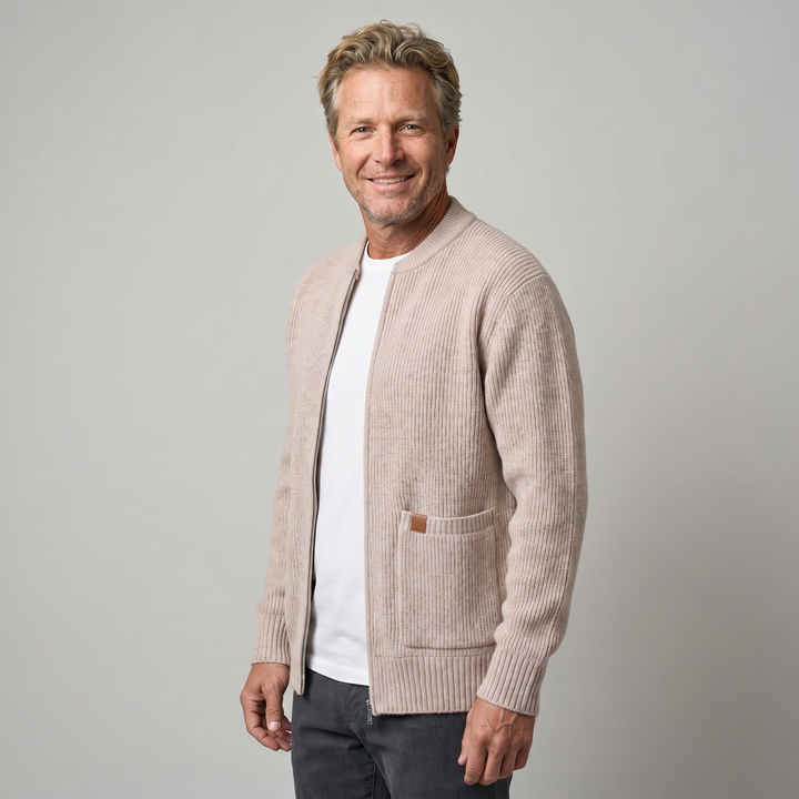 OSCAR Lightweight Ribbed Zip Cardigan