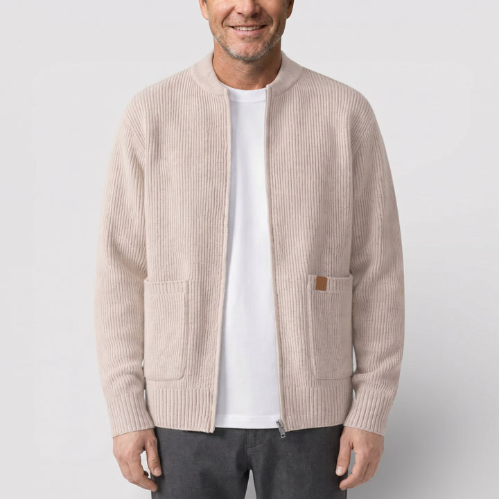 OSCAR Lightweight Ribbed Zip Cardigan
