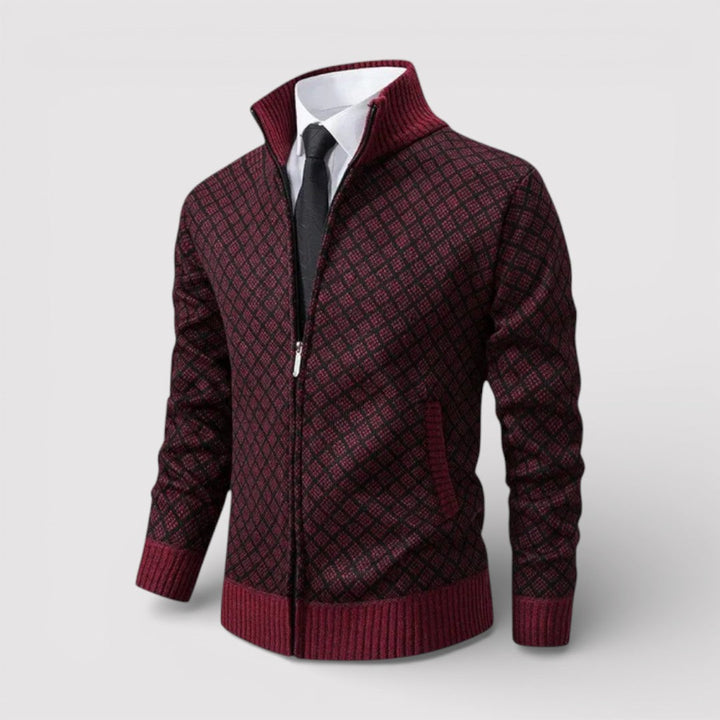 STIG All-Over Print Zip Knit Cardigan