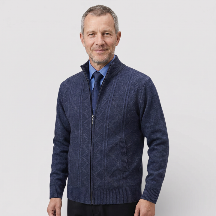 MILO Textured Knit Zip Cardigan