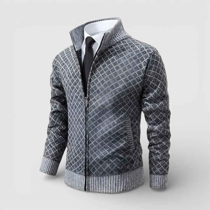 STIG All-Over Print Zip Knit Cardigan