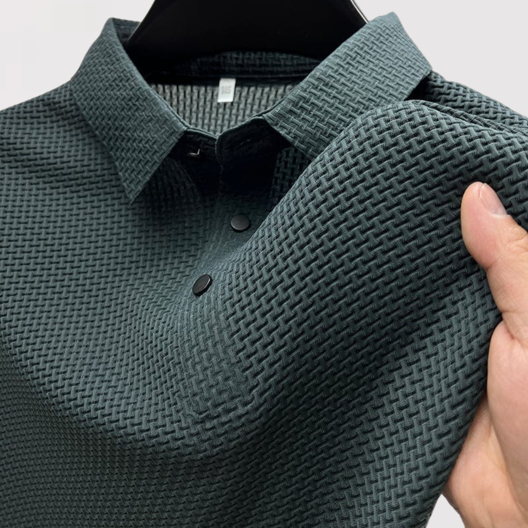 KENT Breathable Waffle-Knit Polo