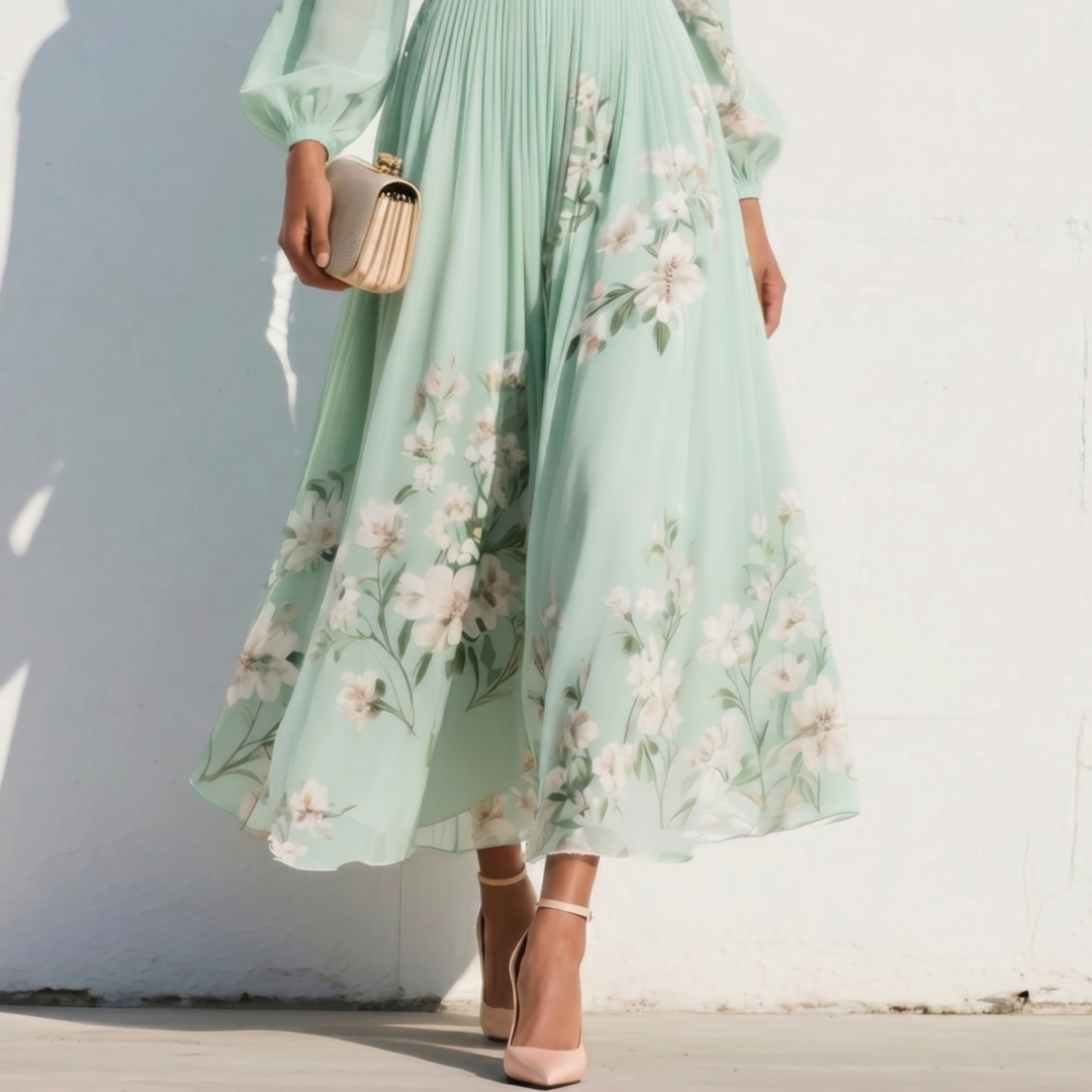 Mathilda - Floral Chiffon Midi Dress