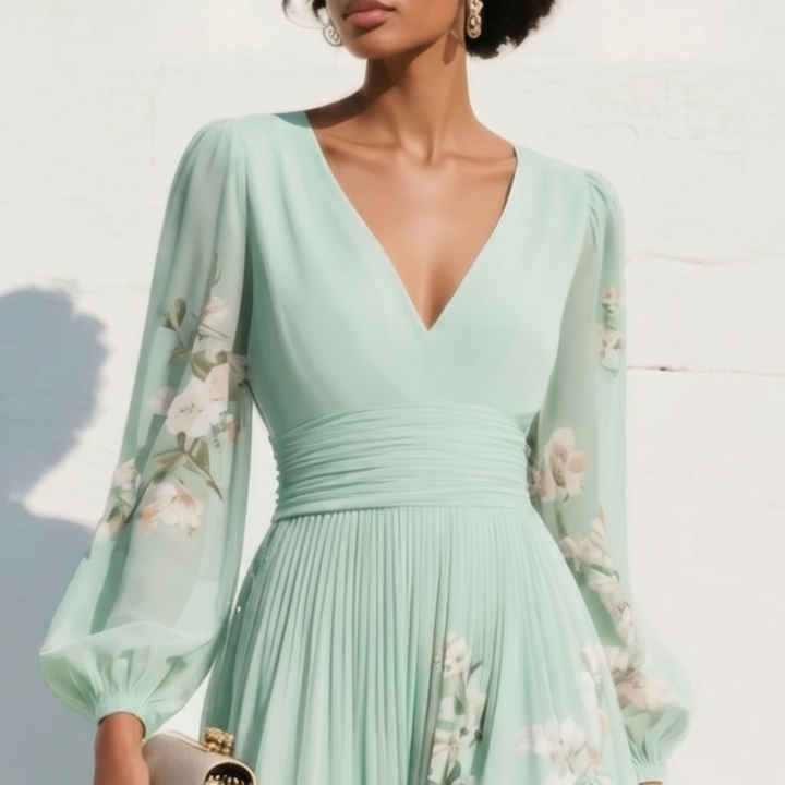 Mathilda - Floral Chiffon Midi Dress