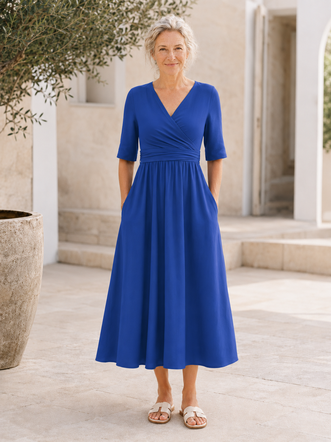 Eleanor | Elegant Midi Dress with Pockets
