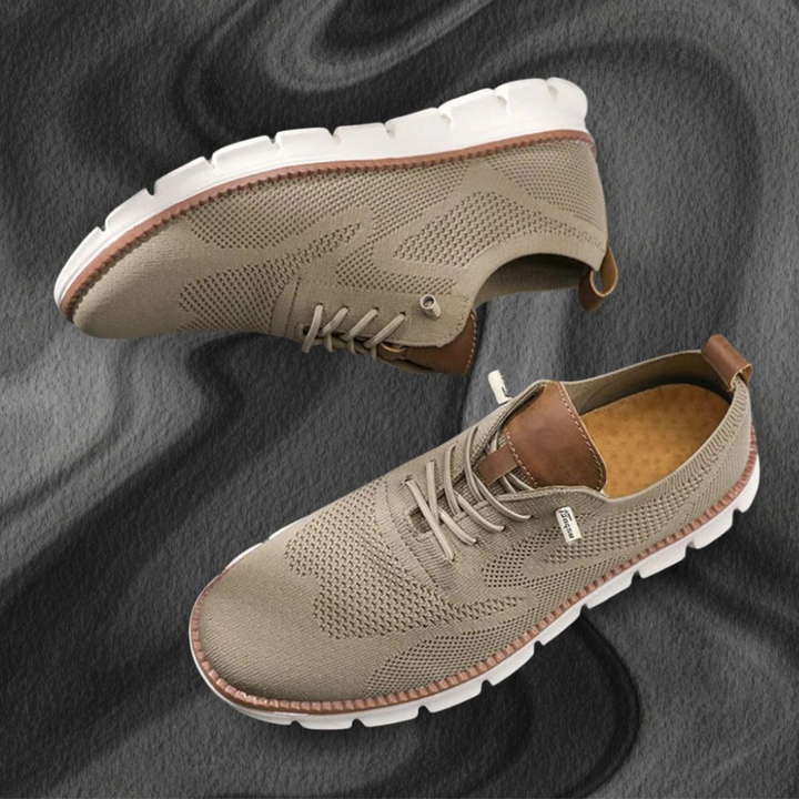 Ultra-Comfort Breathable Shoes: Khaki-White