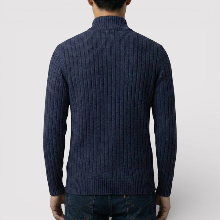 EDGAR Textured Ribbed Zip Cardigan