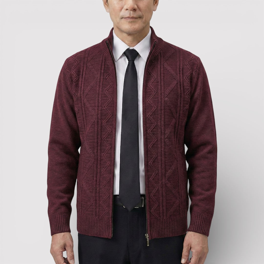 MILO Textured Knit Zip Cardigan