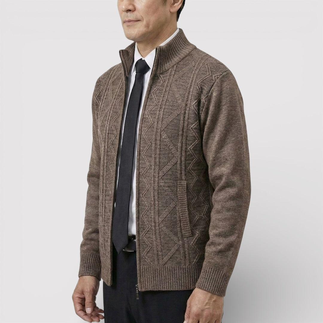MILO Textured Knit Zip Cardigan
