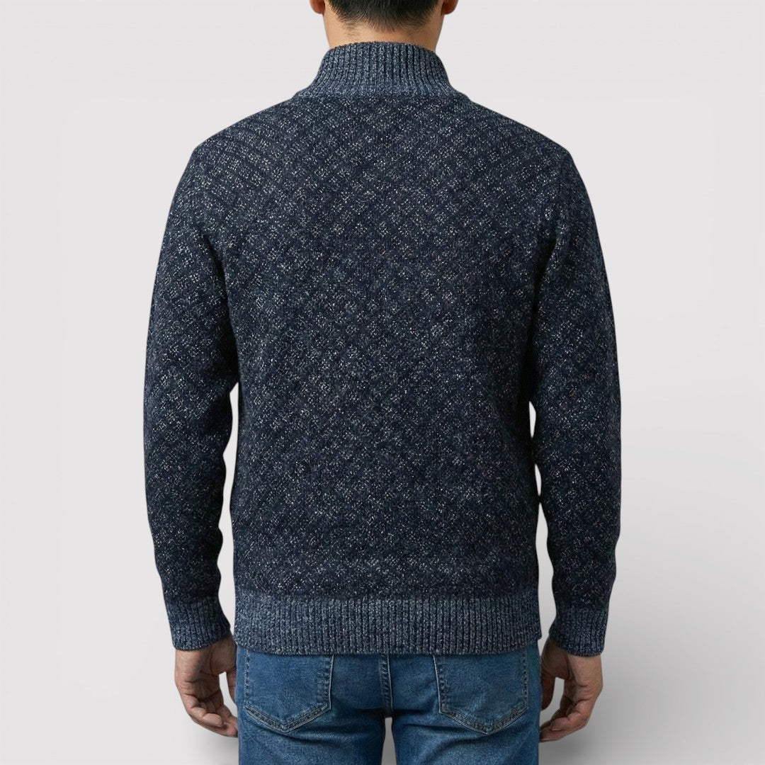 STIG All-Over Print Zip Knit Cardigan
