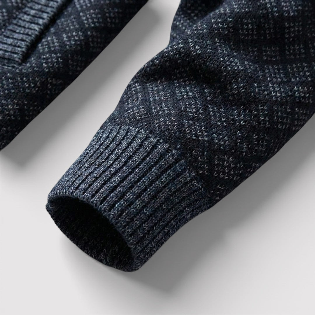 STIG All-Over Print Zip Knit Cardigan