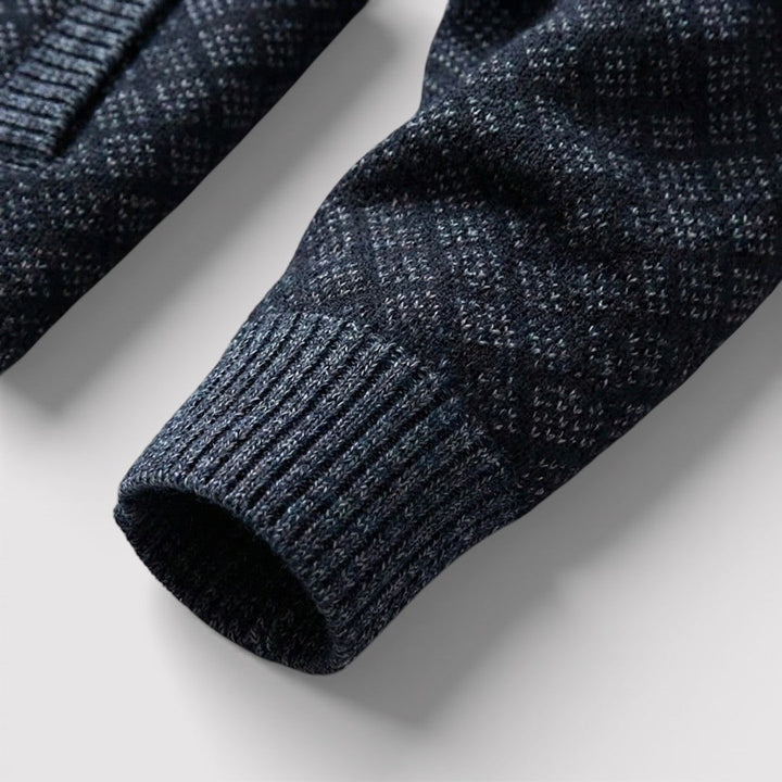 STIG All-Over Print Zip Knit Cardigan