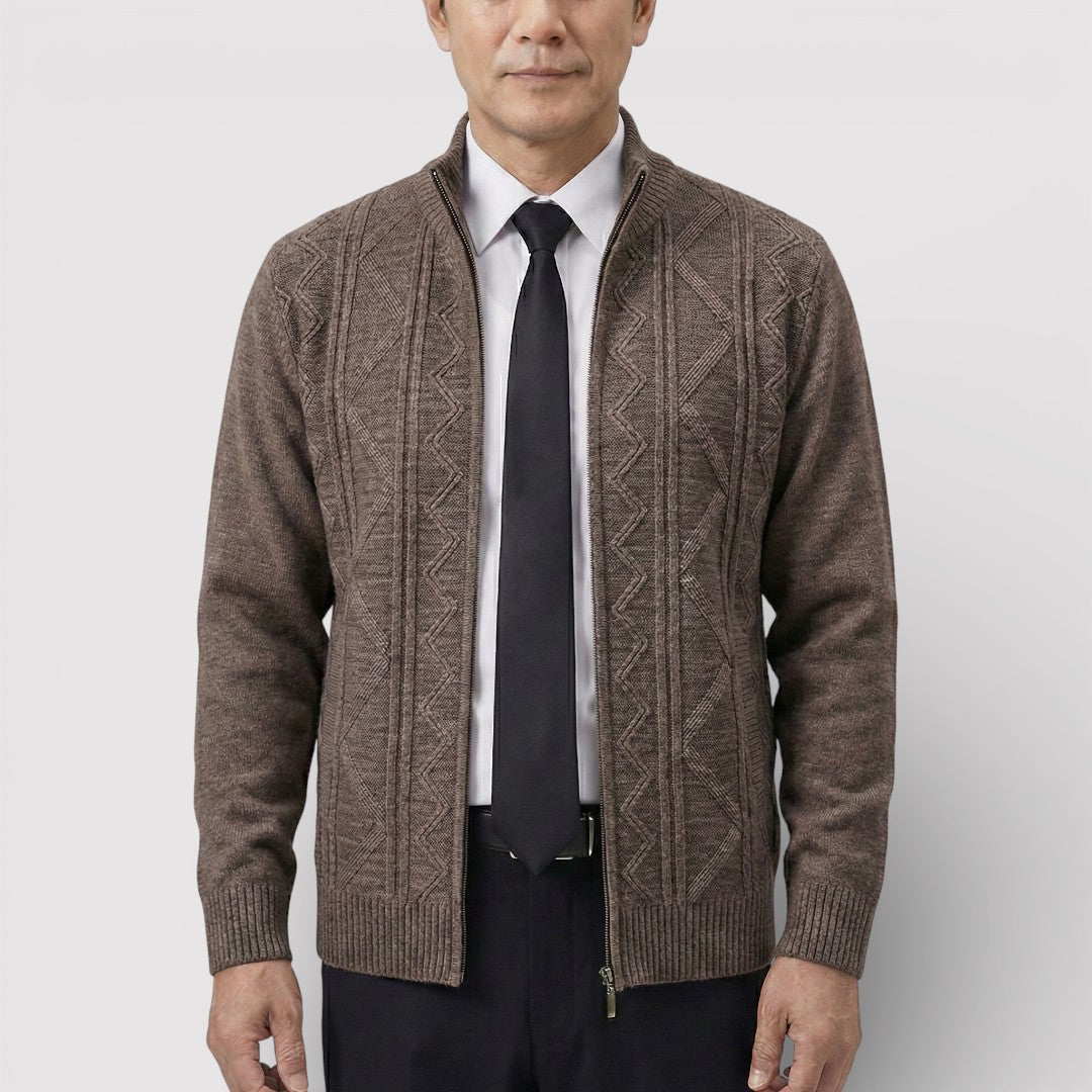 MILO Textured Knit Zip Cardigan