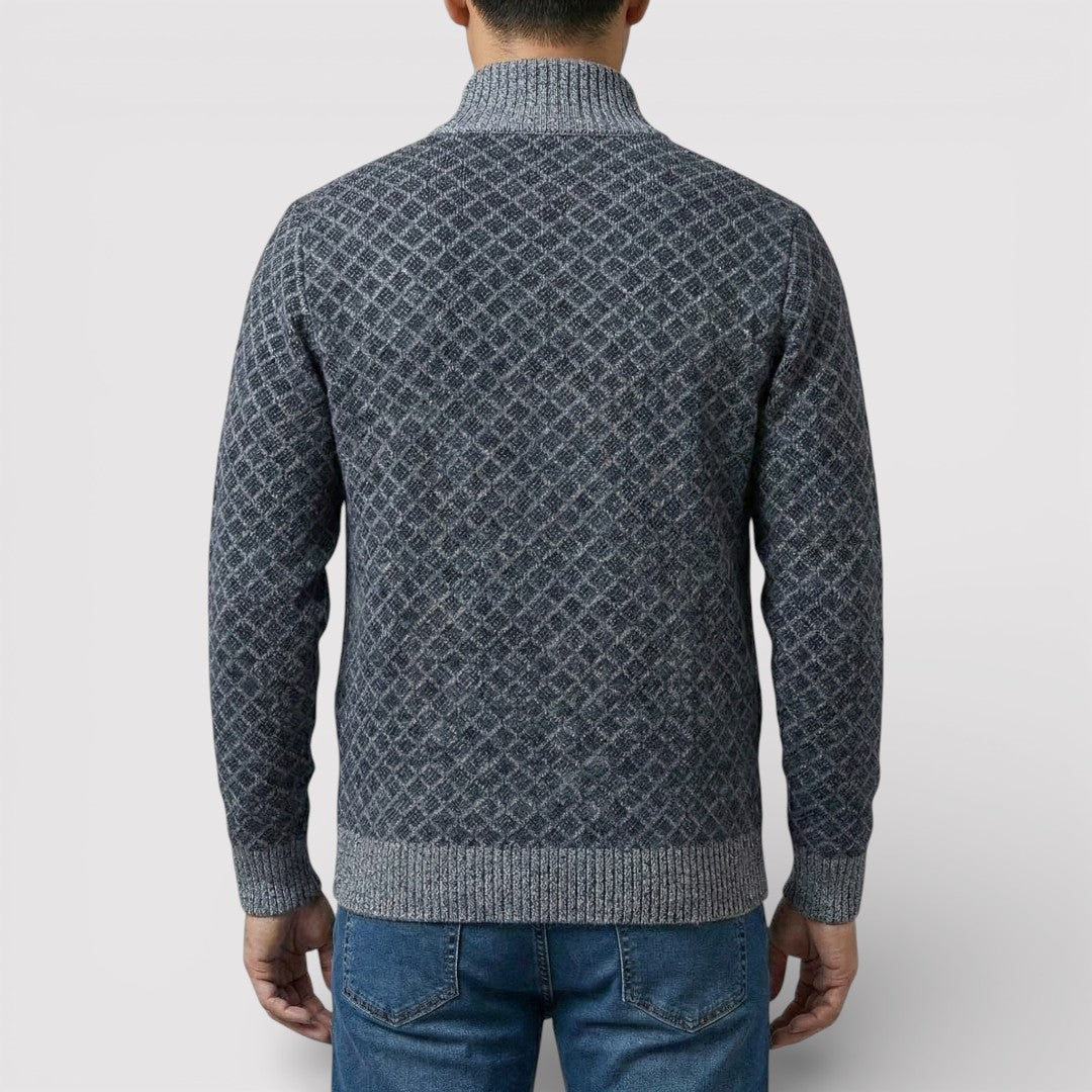 STIG All-Over Print Zip Knit Cardigan