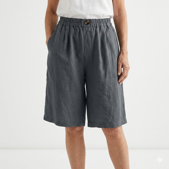 Wandeline™ — Wide Leg Elastic Waist Comfortable Summer Shorts Natural