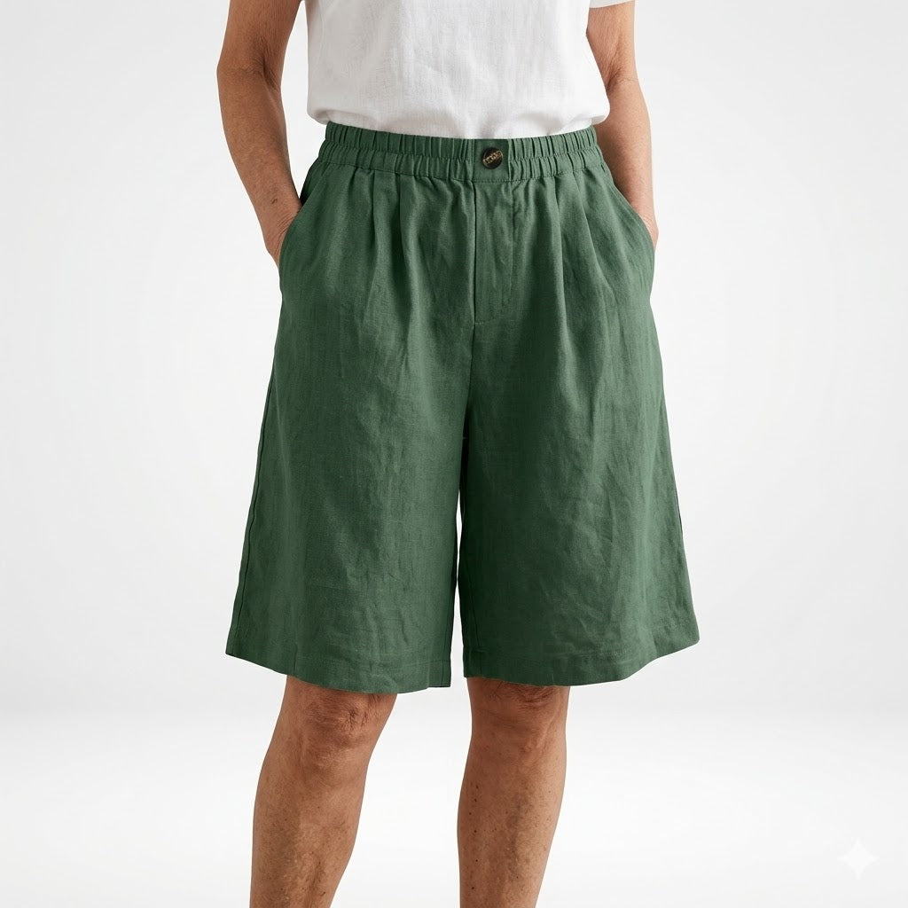 Wandeline™ — Wide Leg Elastic Waist Comfortable Summer Shorts Natural