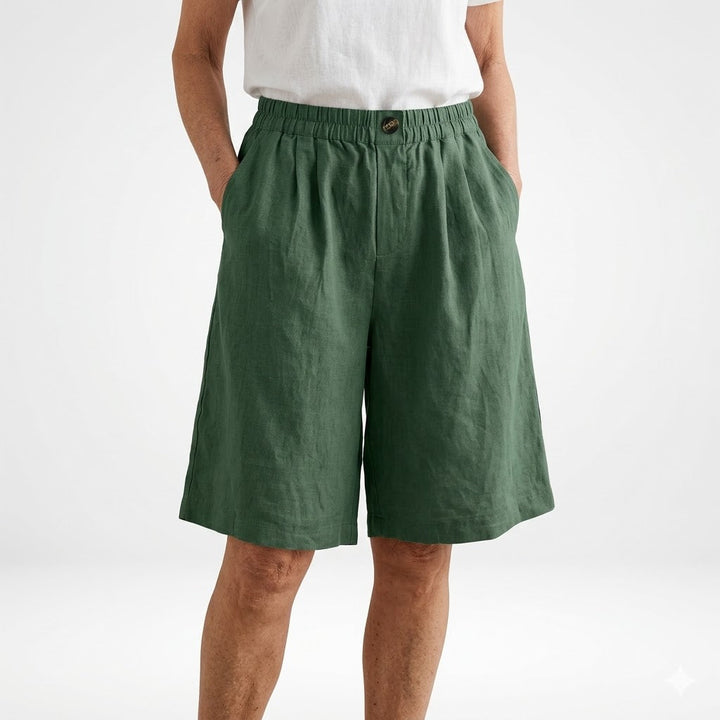 Wandeline™ — Wide Leg Elastic Waist Comfortable Summer Shorts Natural