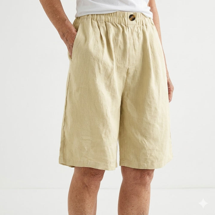 Wandeline™ — Wide Leg Elastic Waist Comfortable Summer Shorts Natural