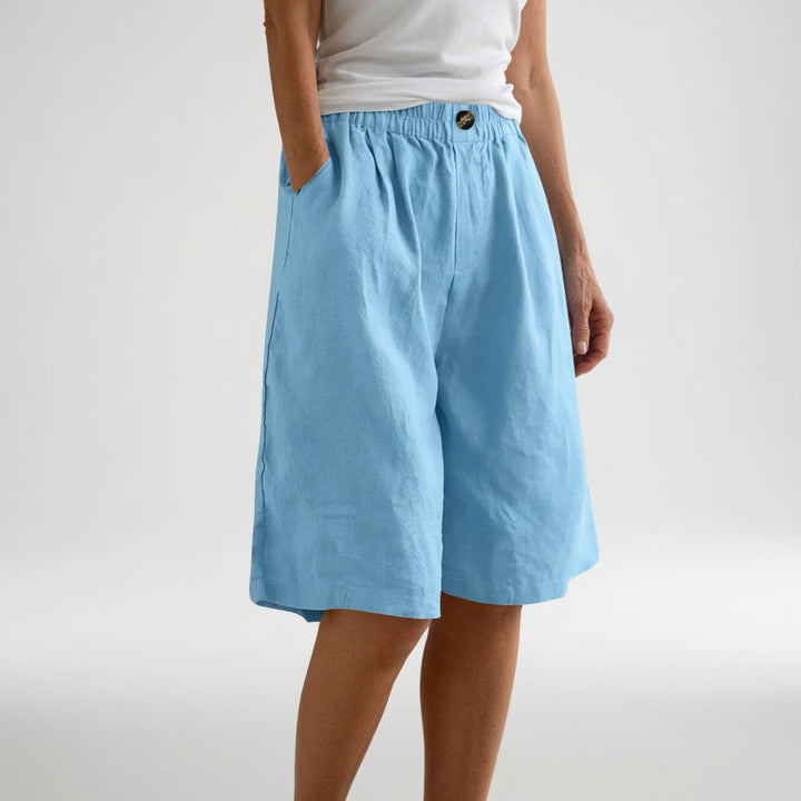Wandeline™ — Wide Leg Elastic Waist Comfortable Summer Shorts Natural