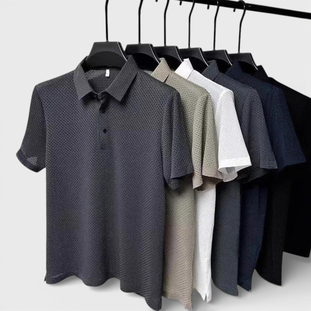 KENT Breathable Waffle-Knit Polo