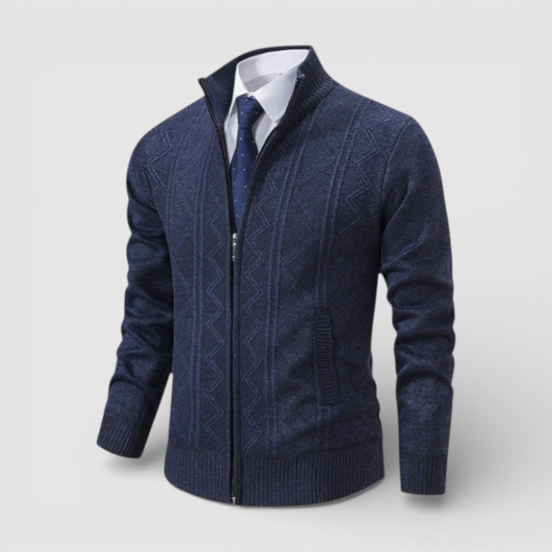 MILO Textured Knit Zip Cardigan