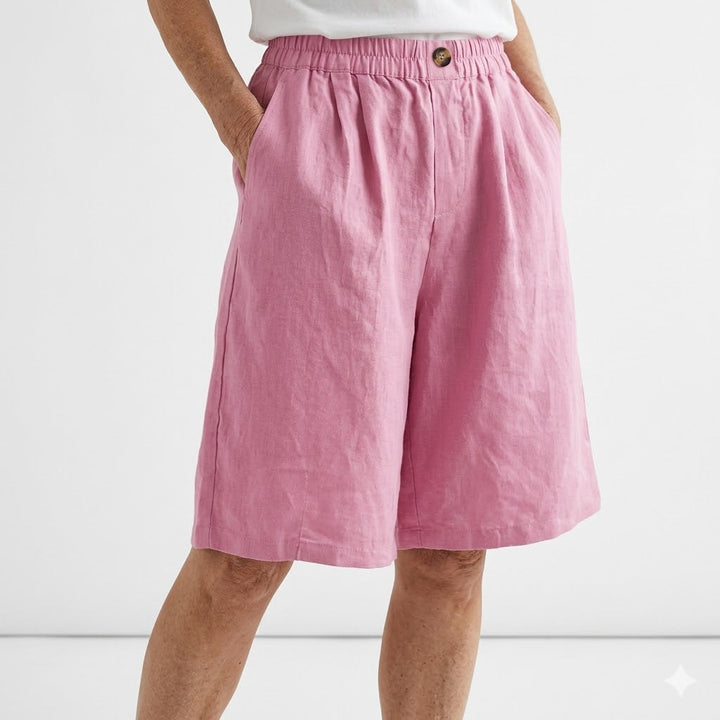 Wandeline™ — Wide Leg Elastic Waist Comfortable Summer Shorts Natural