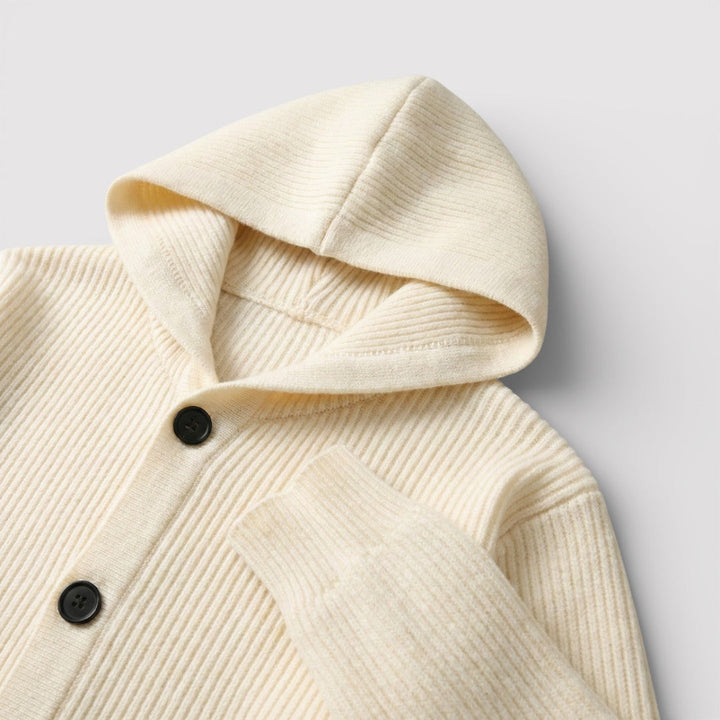 ARNO Ribbed Knit Hooded Cardigan