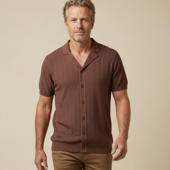 Portofino™ - Elegant Knit Shirt with Button Placket