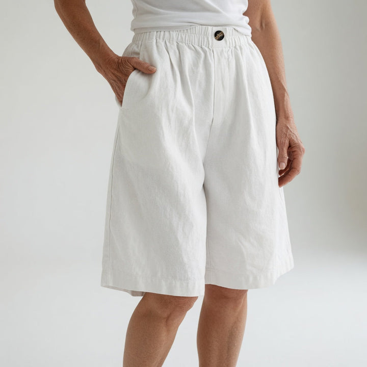 Wandeline™ — Wide Leg Elastic Waist Comfortable Summer Shorts Natural