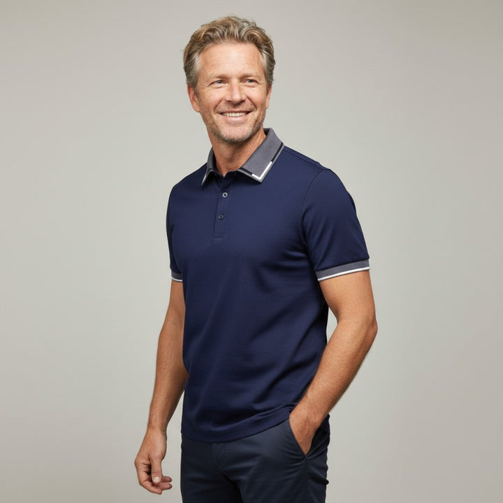 Bari™ - Polo Shirt with Double Collar Look