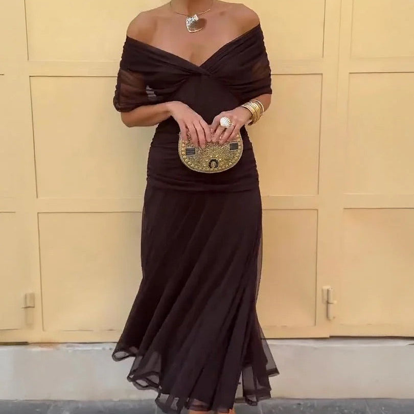 MIKAELA | Off Shoulder Maxi Dress