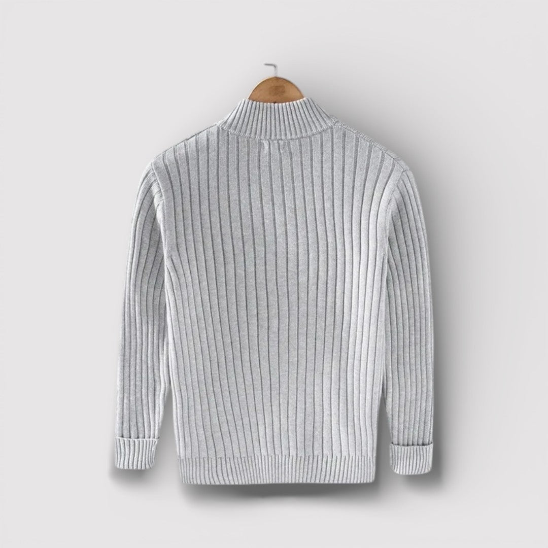 EDGAR Textured Ribbed Zip Cardigan