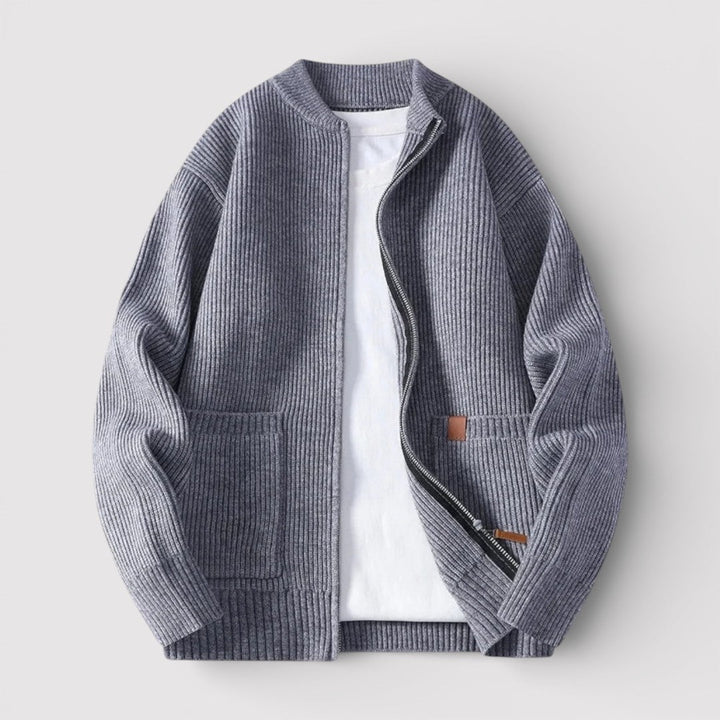OSCAR Lightweight Ribbed Zip Cardigan