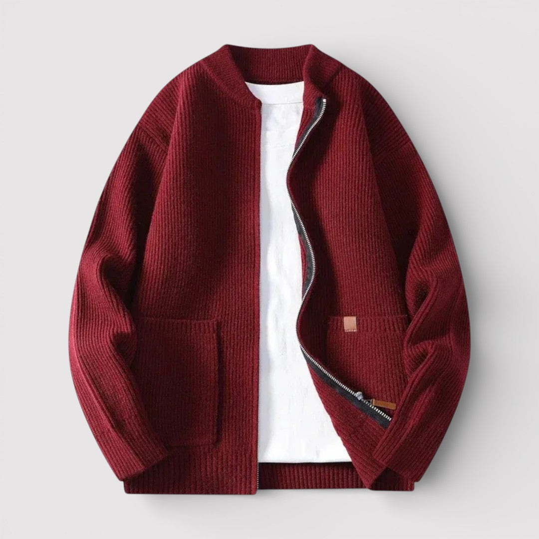 OSCAR Lightweight Ribbed Zip Cardigan