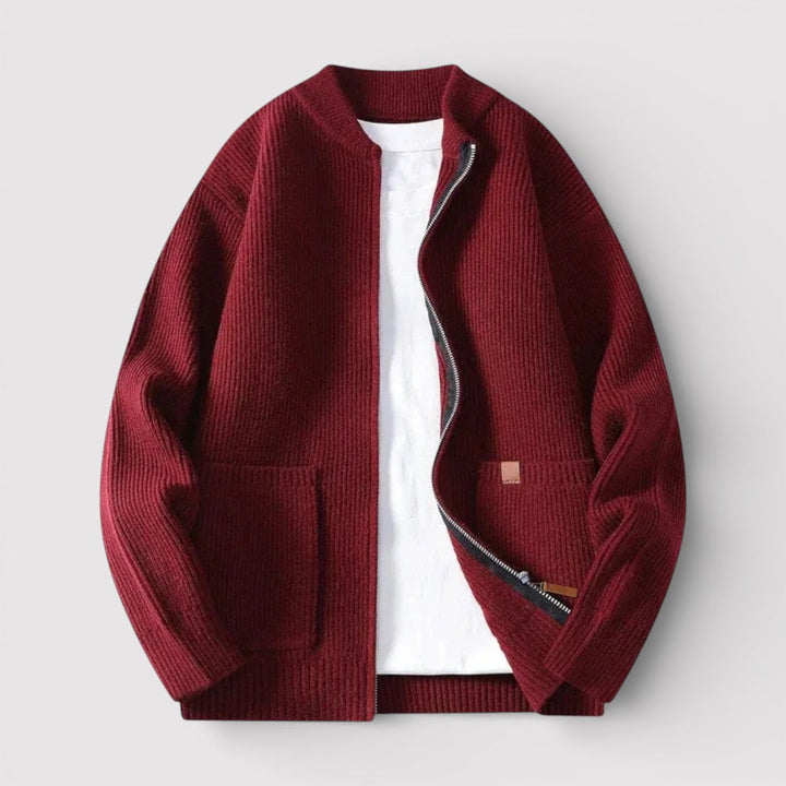 OSCAR Lightweight Ribbed Zip Cardigan