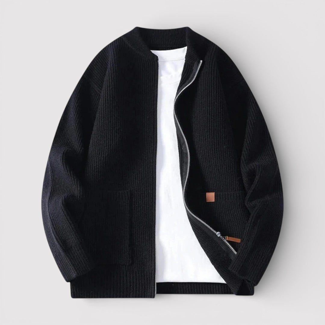 OSCAR Lightweight Ribbed Zip Cardigan